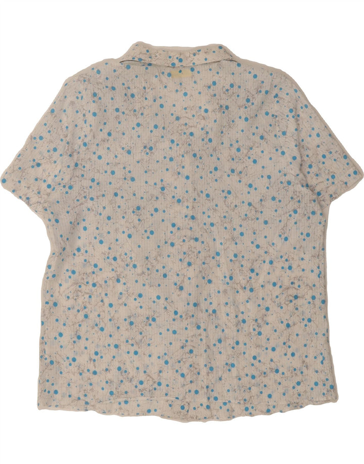 VINTAGE Womens Short Sleeve Shirt UK 18 XL White Spotted Polyester Vintage Vintage and Second-Hand Vintage from Messina Hembry 