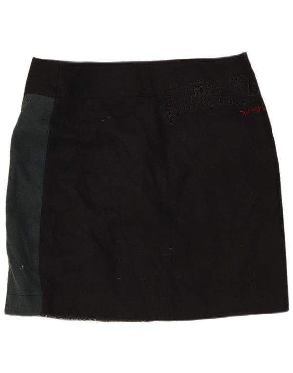 Gonna a portafoglio da donna Desigual EU 40 Medium W32 Lana patchwork nera