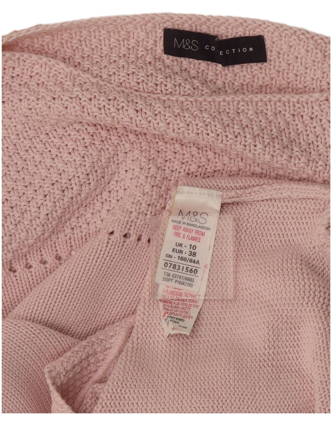 Maglione maglione oversize con scollo a barca da donna Marks & Spencer UK 10 piccolo rosa