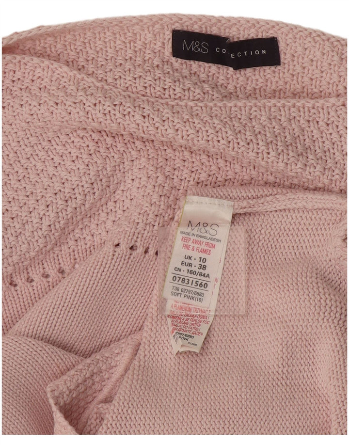 Maglione maglione oversize con scollo a barca da donna Marks & Spencer UK 10 piccolo rosa