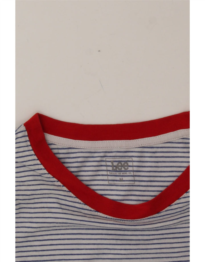 LEE Womens T-Shirt Top UK 14 Medium Blue Striped Vintage Lee and Second-Hand Lee from Messina Hembry 