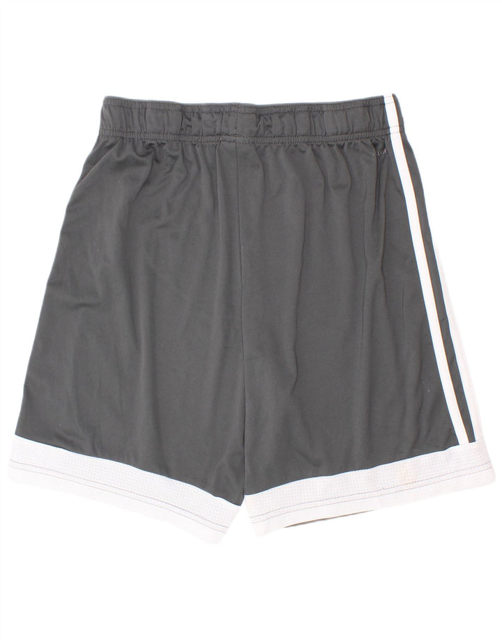 Pantaloncini sportivi Adidas da ragazzo 13-14 anni in poliestere color block grigio