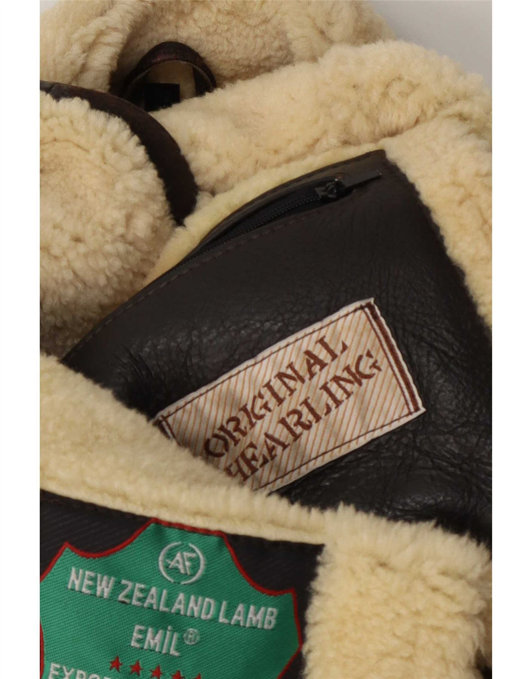 Giacca in shearling vintage da uomo taglia 52 XL marrone