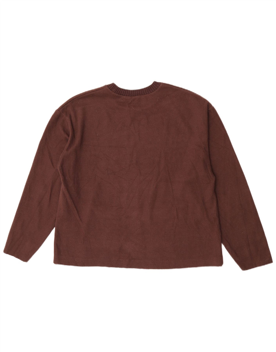 Maglione maglione con scollo a barca da donna Zara UK 16 grande poliestere marrone