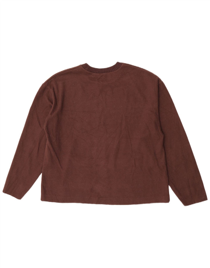 Maglione maglione con scollo a barca da donna Zara UK 16 grande poliestere marrone