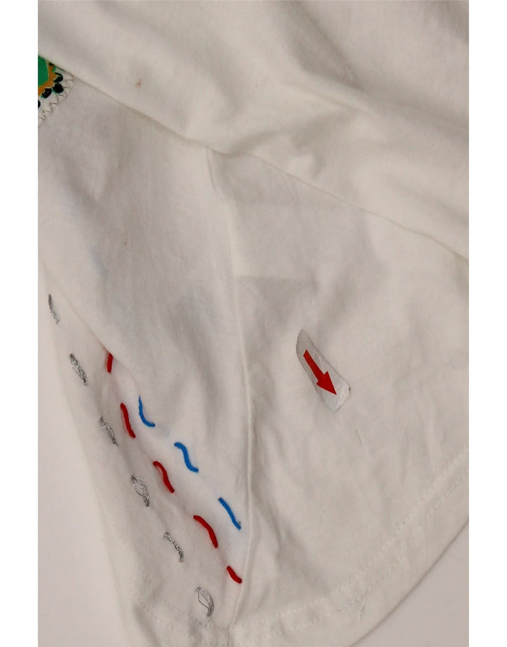 DESIGUAL Top tunica asimmetrica grafica da donna UK 18 XL floreale multicolore