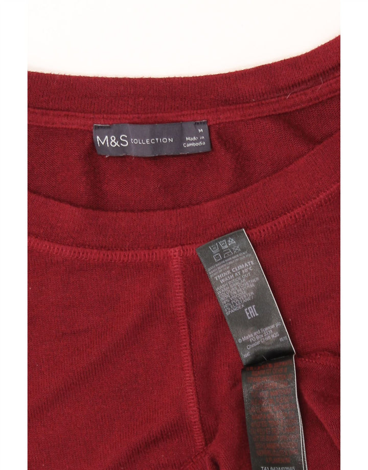 T-shirt da donna Marks & Spencer Top UK 14 Viscosa bordeaux media