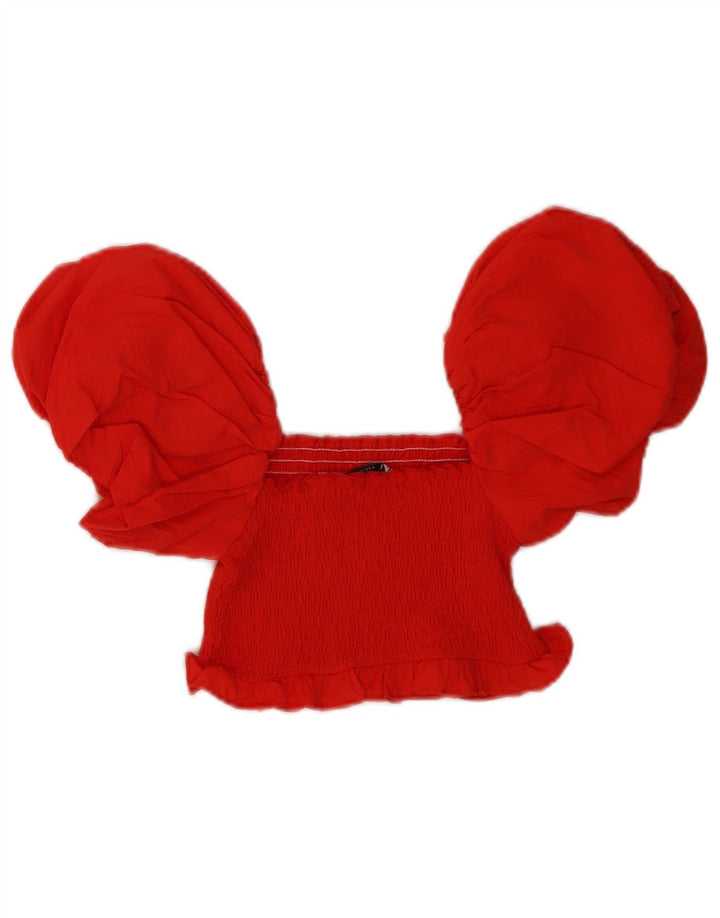 Top corto da donna Zara con spalle scoperte UK 8 piccolo rosso