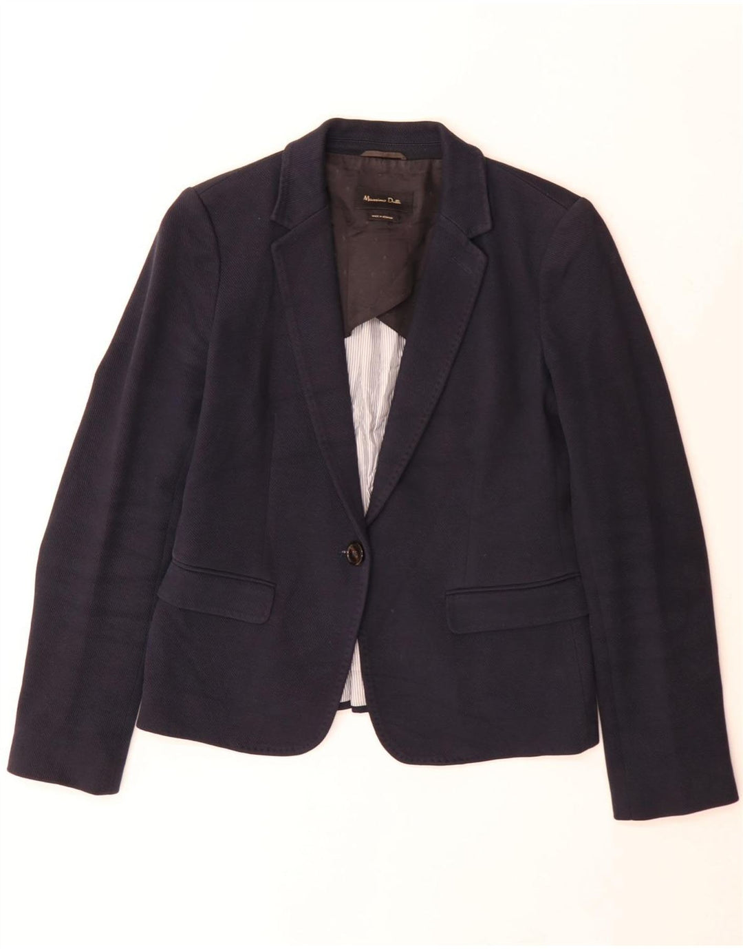 Giacca blazer da donna a 1 bottone Massimo Dutti EU 40 cotone medio blu navy