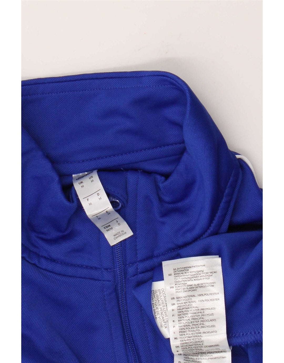 Adidas Uomo Aeroready Zip Collo Pullover Tuta Top Blu Medio Poliestere