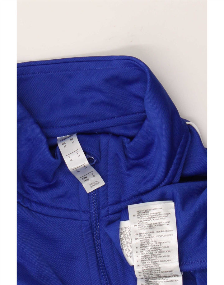 Adidas Uomo Aeroready Zip Collo Pullover Tuta Top Blu Medio Poliestere