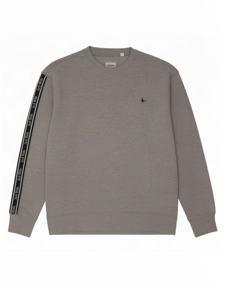 Felpa grafica da uomo Jack Wills Maglione grande cotone color block grigio
