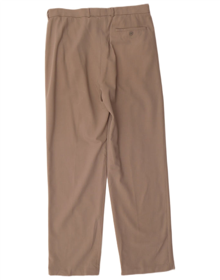 Pantaloni da abito dritti da uomo Marks & Spencer W34 L33 poliestere grigio