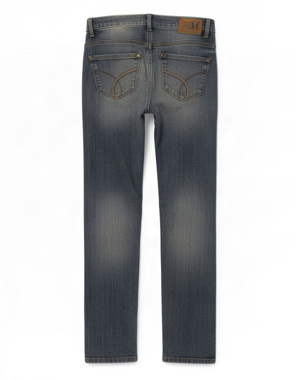 Jeans skinny invecchiati da donna Calvin Klein W26 L34 cotone blu