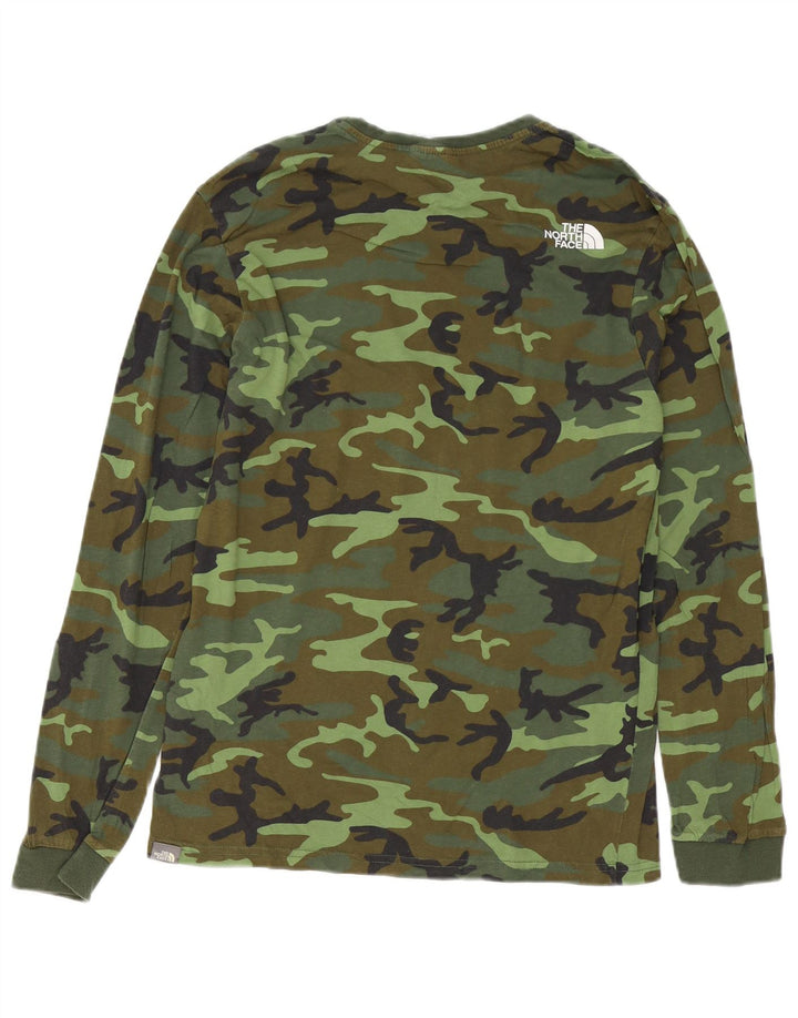 The North Face Maglia da uomo a manica lunga piccola in cotone mimetico verde