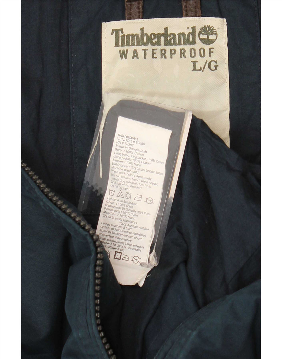 Giacca da uomo Timberland UK 40 Large in cotone blu navy