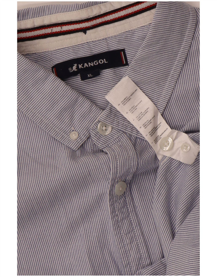 Camicia da uomo KANGOL XL in cotone gessato blu