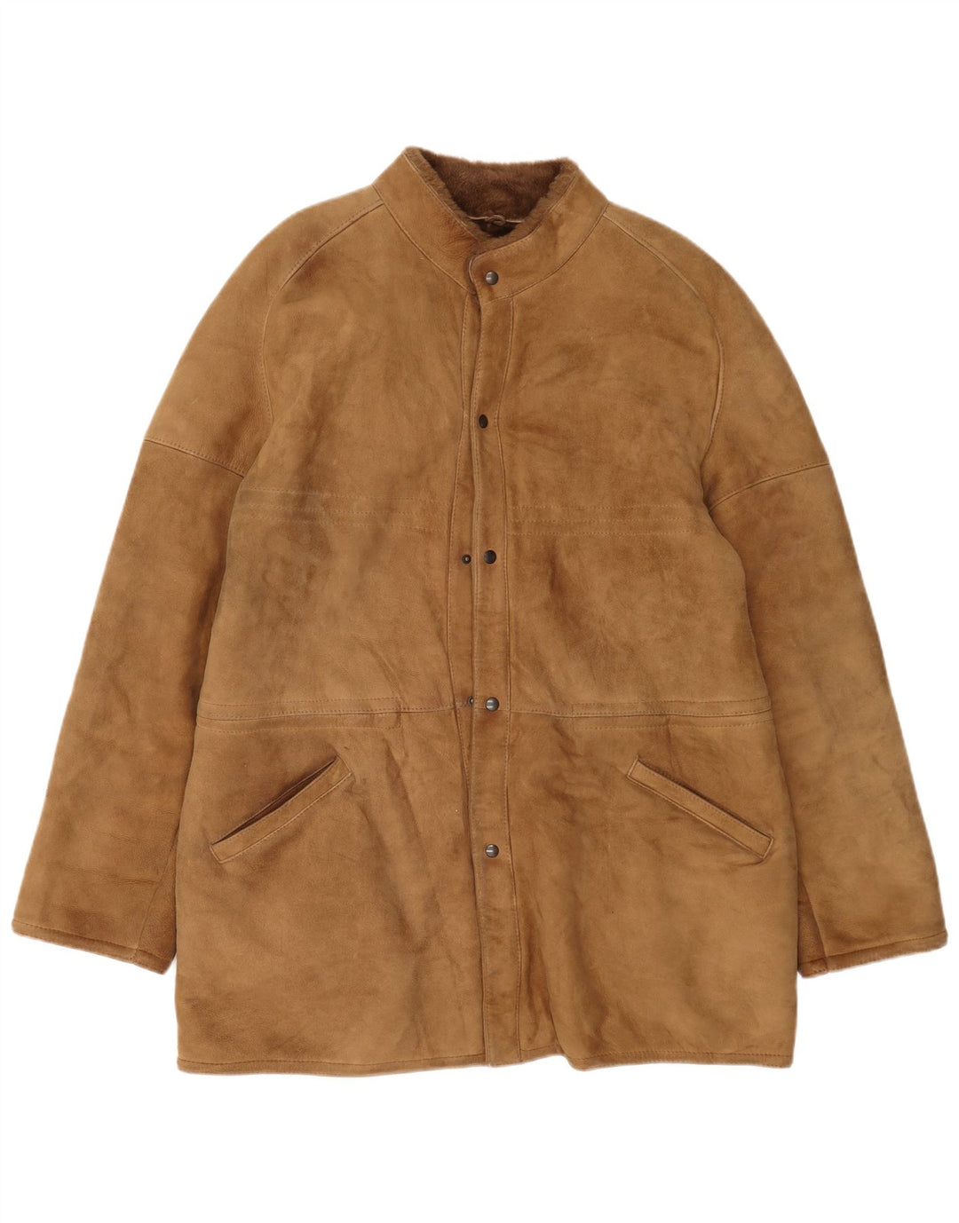 Cappotto vintage in shearling da uomo IT 54 2XL Beige