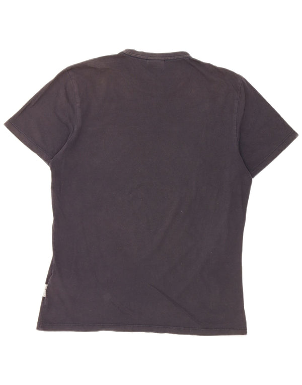T-shirt grafica geografica da uomo Napapijri Top in cotone blu navy medio