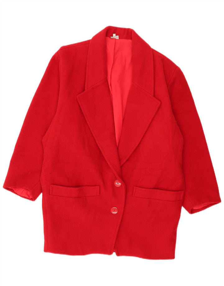Soprabito oversize da donna vintage UK 10 piccolo in lana rossa