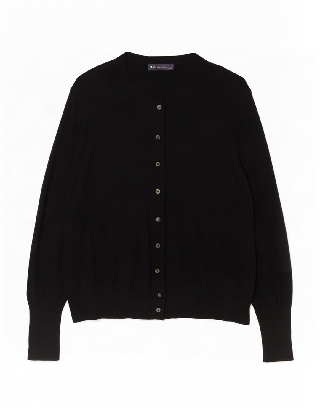 Maglione cardigan da donna Marks & Spencer UK 20 2XL viscosa nera