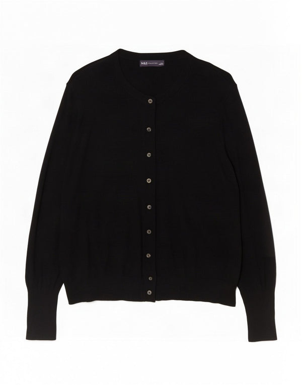 Marks & Spencer Womens Cardigan Sweater UK 20 2XL Black Viscose