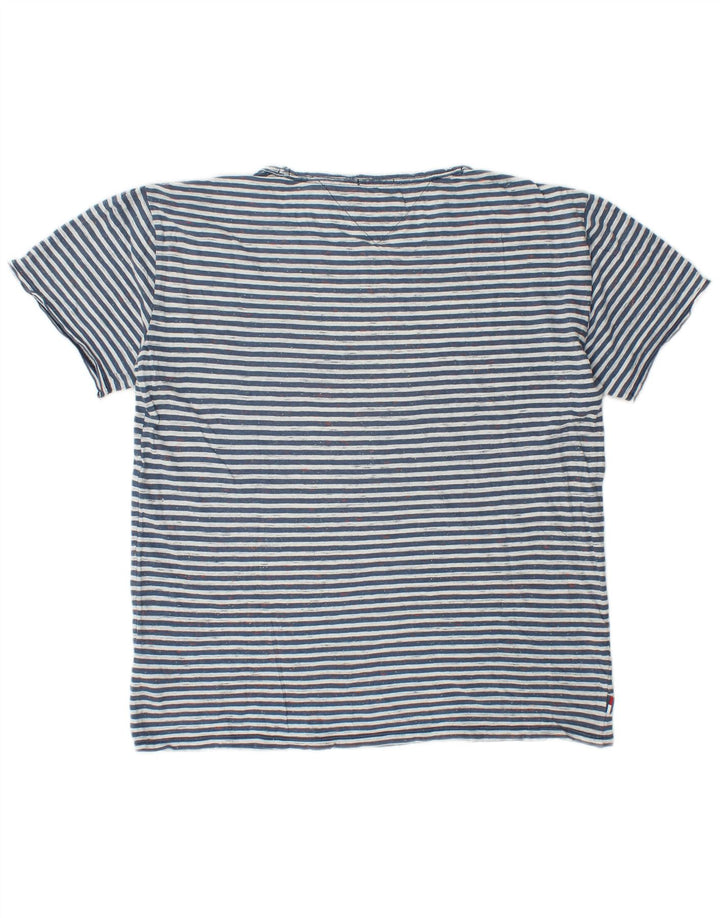 T-shirt da uomo Tommy Hilfiger Top in cotone a righe blu navy medio