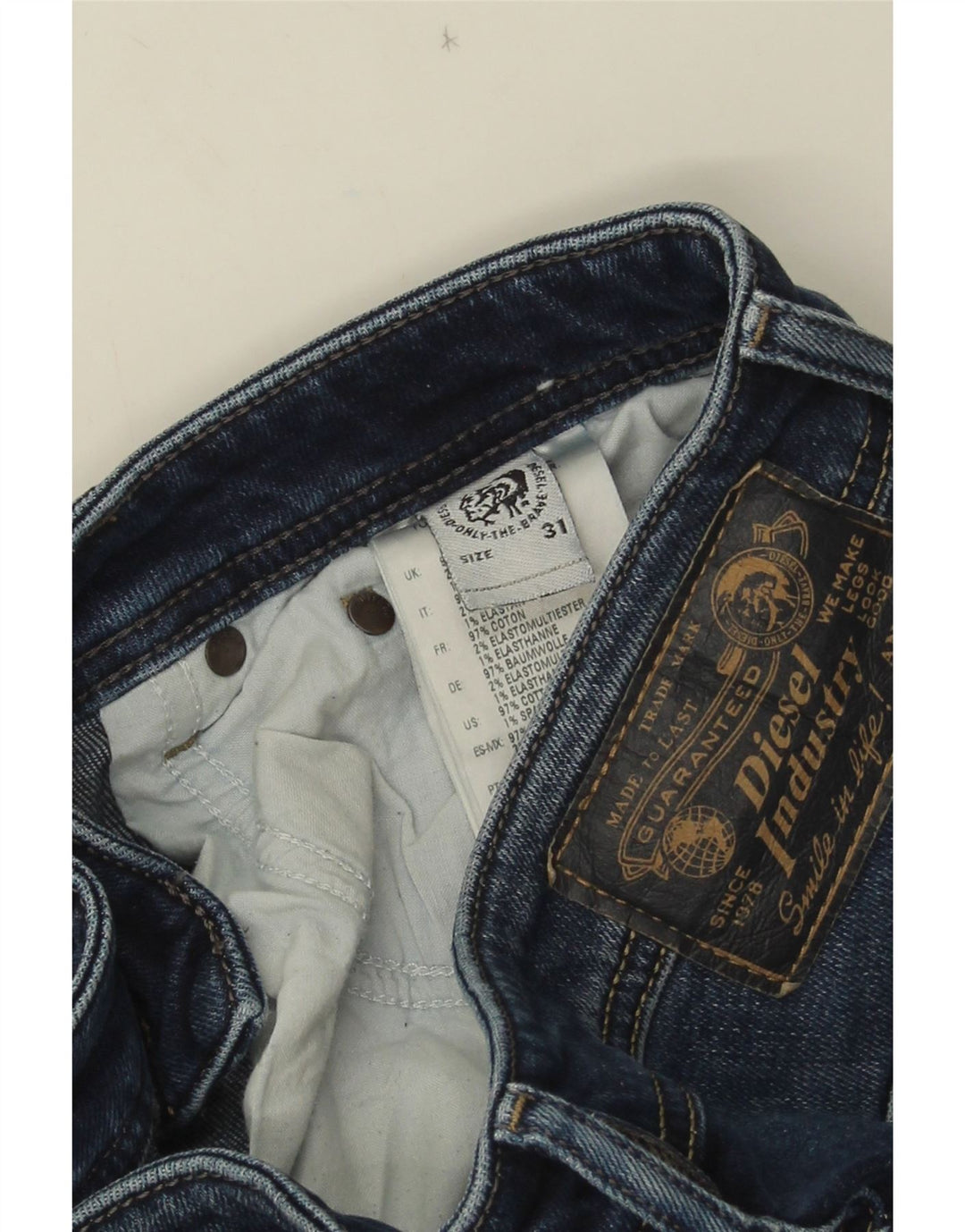 DIESEL Jeans Thavar Slim da Uomo W31 L29 Cotone Blu