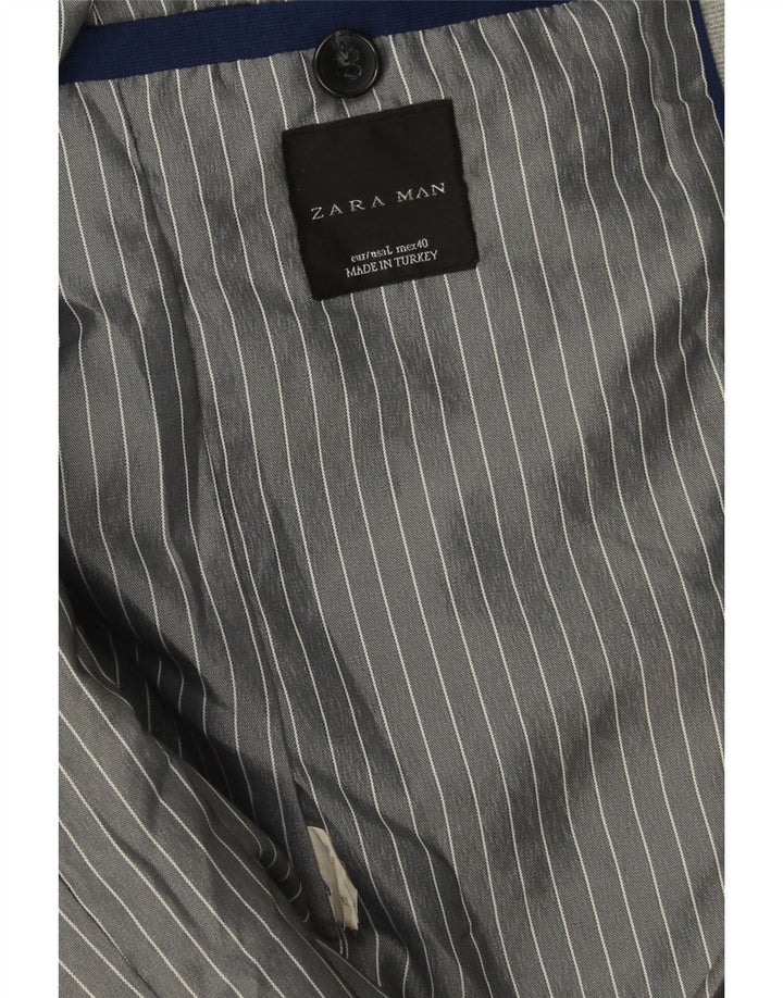 Giacca blazer da uomo a 1 bottone Zara UK 40 grande grigia