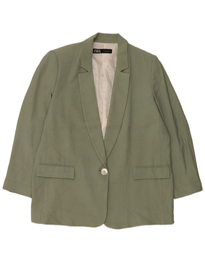 Giacca blazer da donna a 1 bottone Zara UK 18 XL verde modal