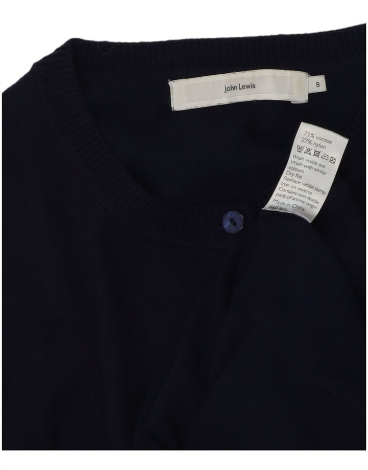 Maglione cardigan da donna John Lewis UK 8 piccolo in viscosa blu navy