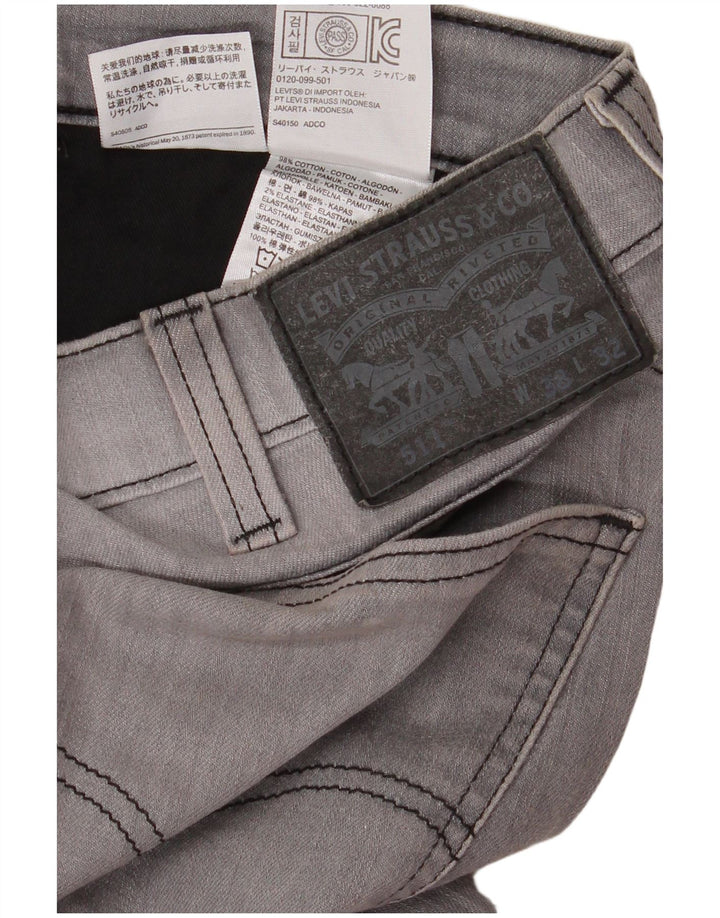 Jeans Levi's Uomo 511 Slim W38 L32 Cotone Grigio