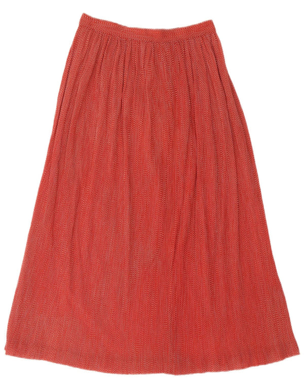Gonna a trapezio a vita alta da donna vintage W25 XS rossa maculata
