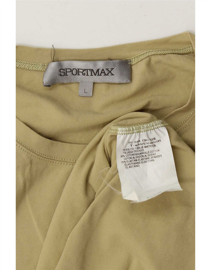 Canotta da donna Sportmax UK 14 grande cotone kaki