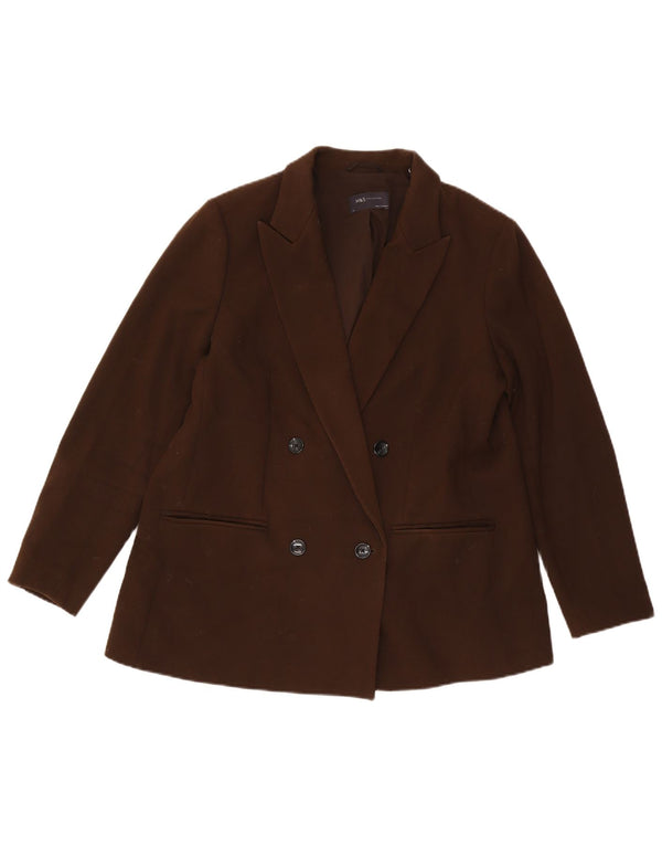 Giacca blazer doppiopetto da donna Marks & Spencer UK 16 grande marrone