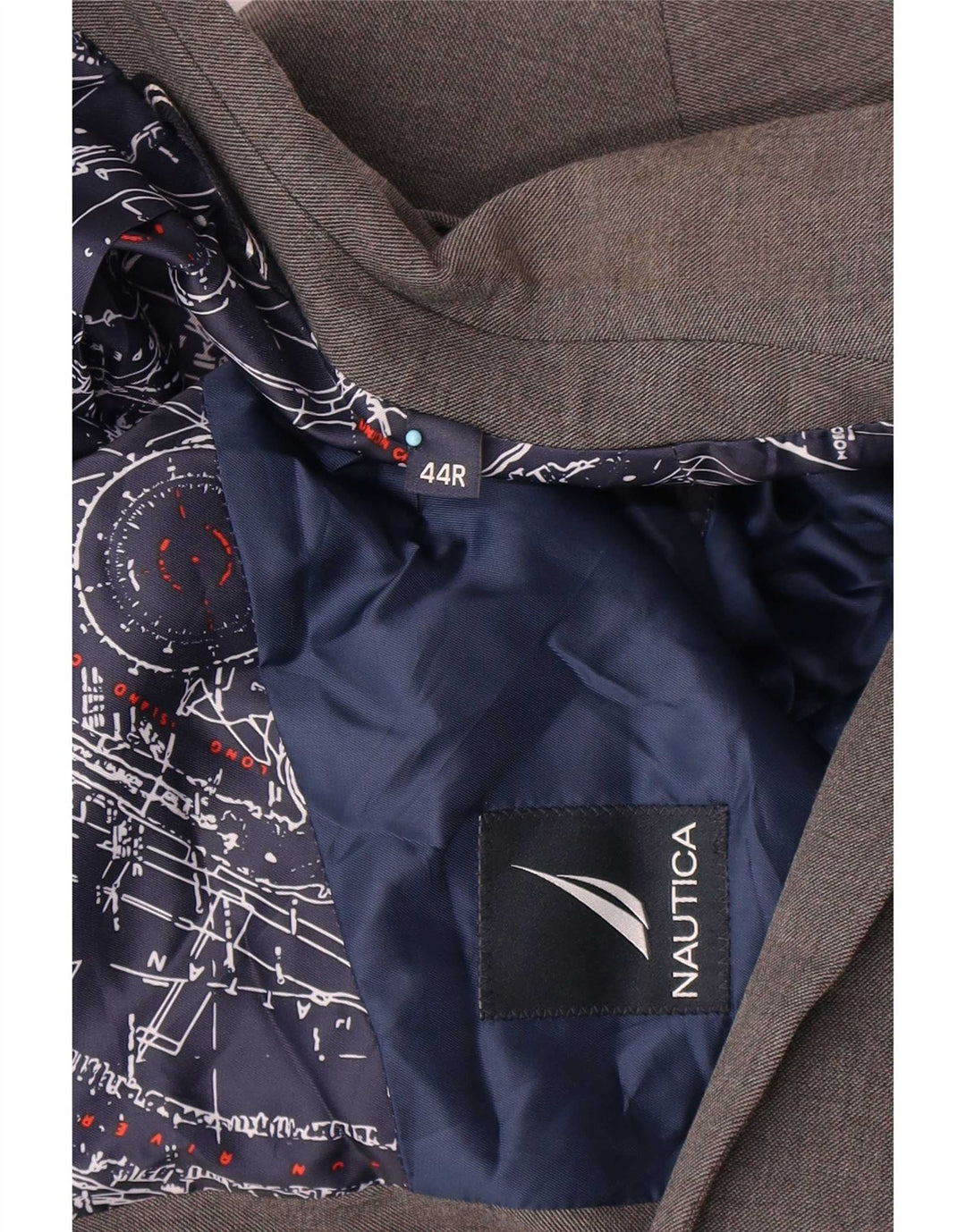 Giacca blazer da uomo a 2 bottoni Nautica UK 44 2XL poliestere grigio