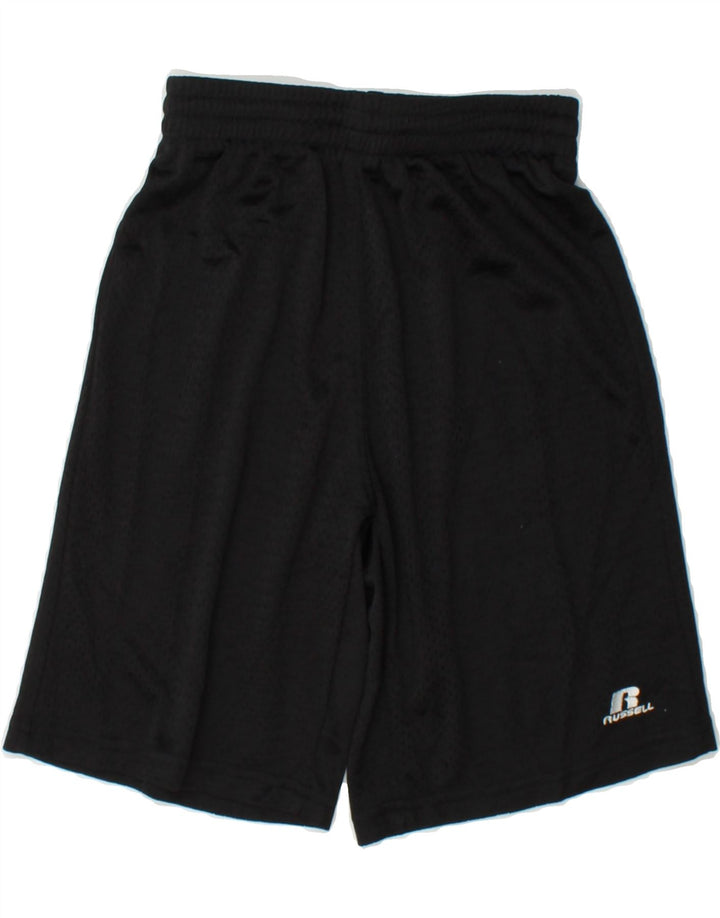 RUSSELL ATHLETIC Boys Sport Shorts 10-11 Years Medium Black Polyester Vintage Russell Athletic and Second-Hand Russell Athletic from Messina Hembry 