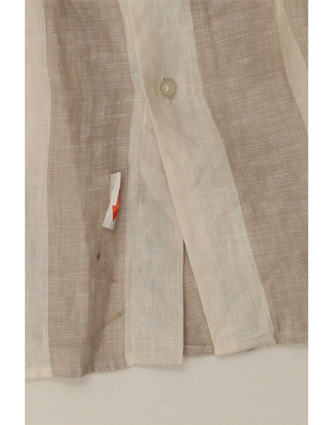 Camicia Uomo Massimo Dutti Lino Rigato Beige Medio