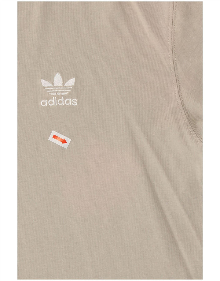 ADIDAS Mens T-Shirt Top Small Beige Cotton