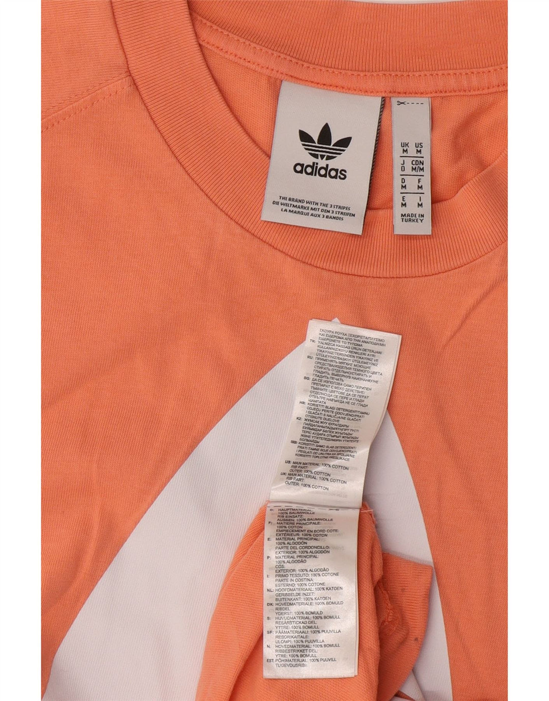 T-shirt grafica da uomo Adidas Top in cotone arancione medio
