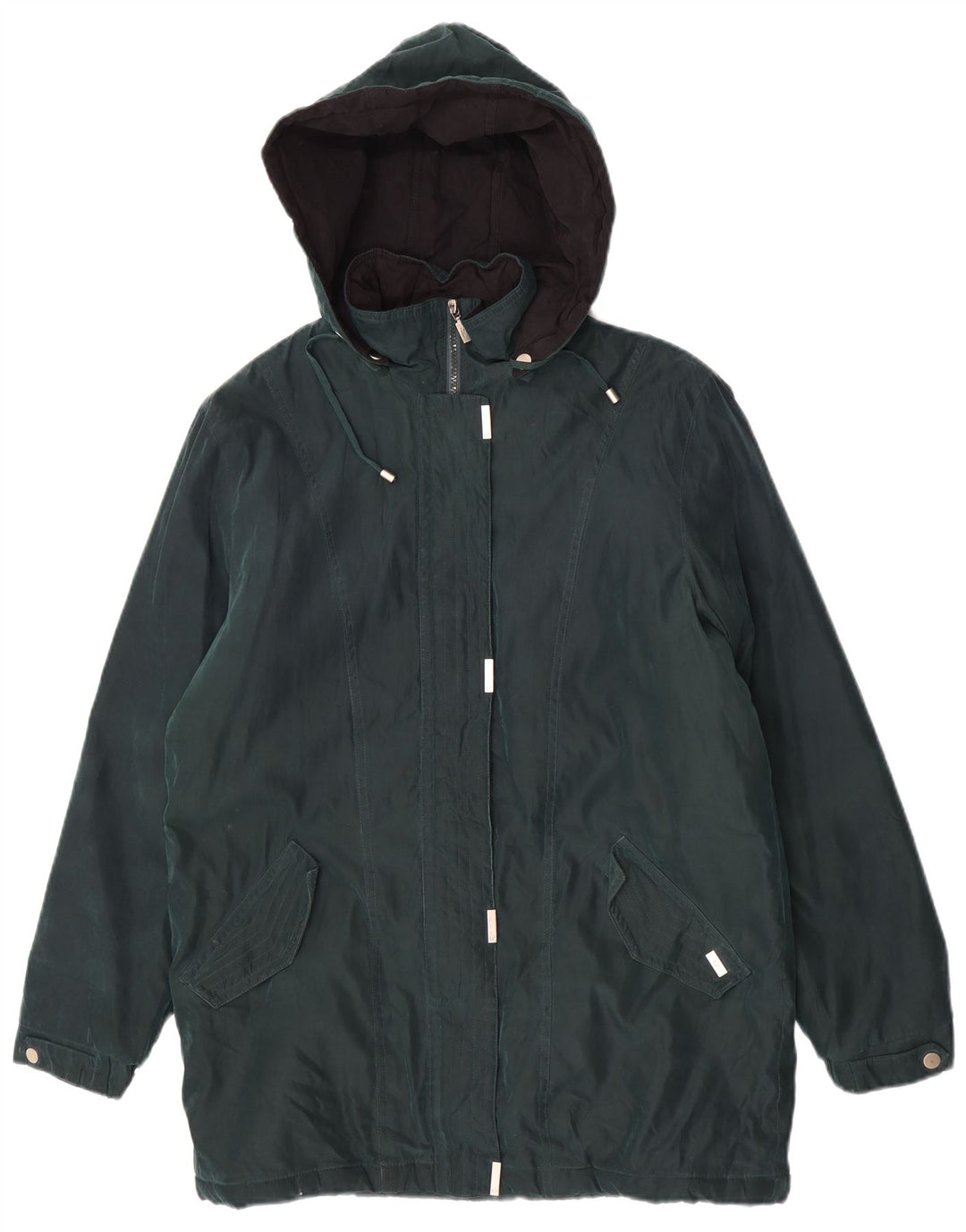 Parka oversize con cappuccio da donna London Fog UK 12 verde medio