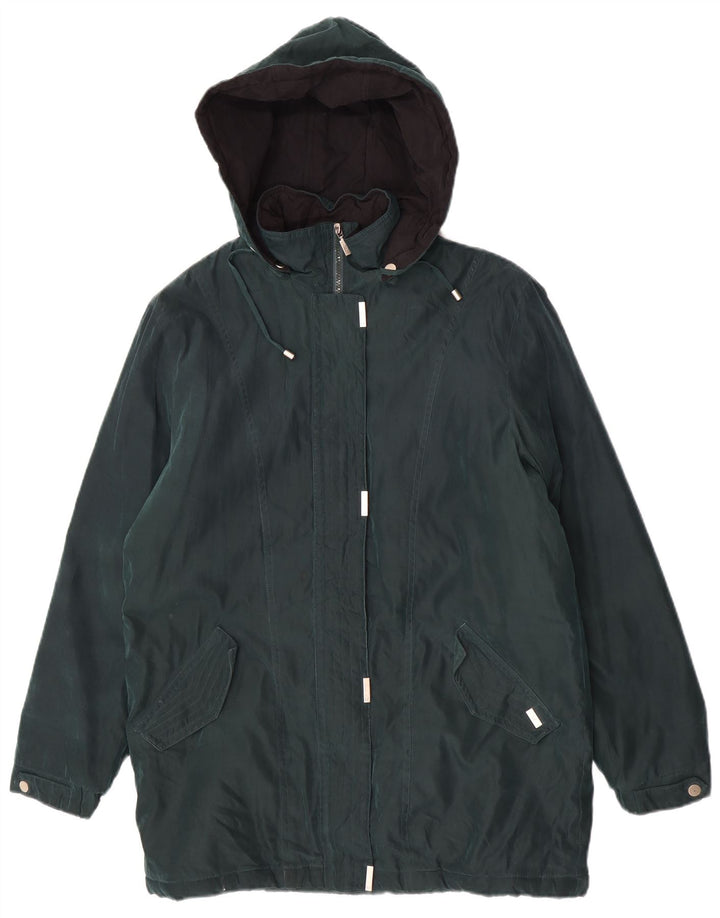 Parka oversize con cappuccio da donna London Fog UK 12 verde medio