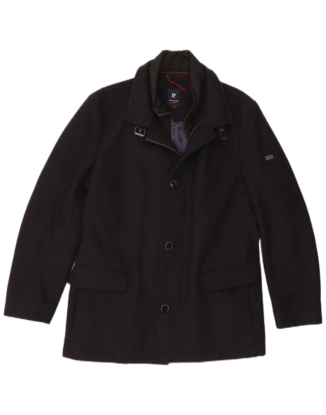 Cappotto giacca a vento da uomo Pierre Cardin IT 50 Large in lana blu navy