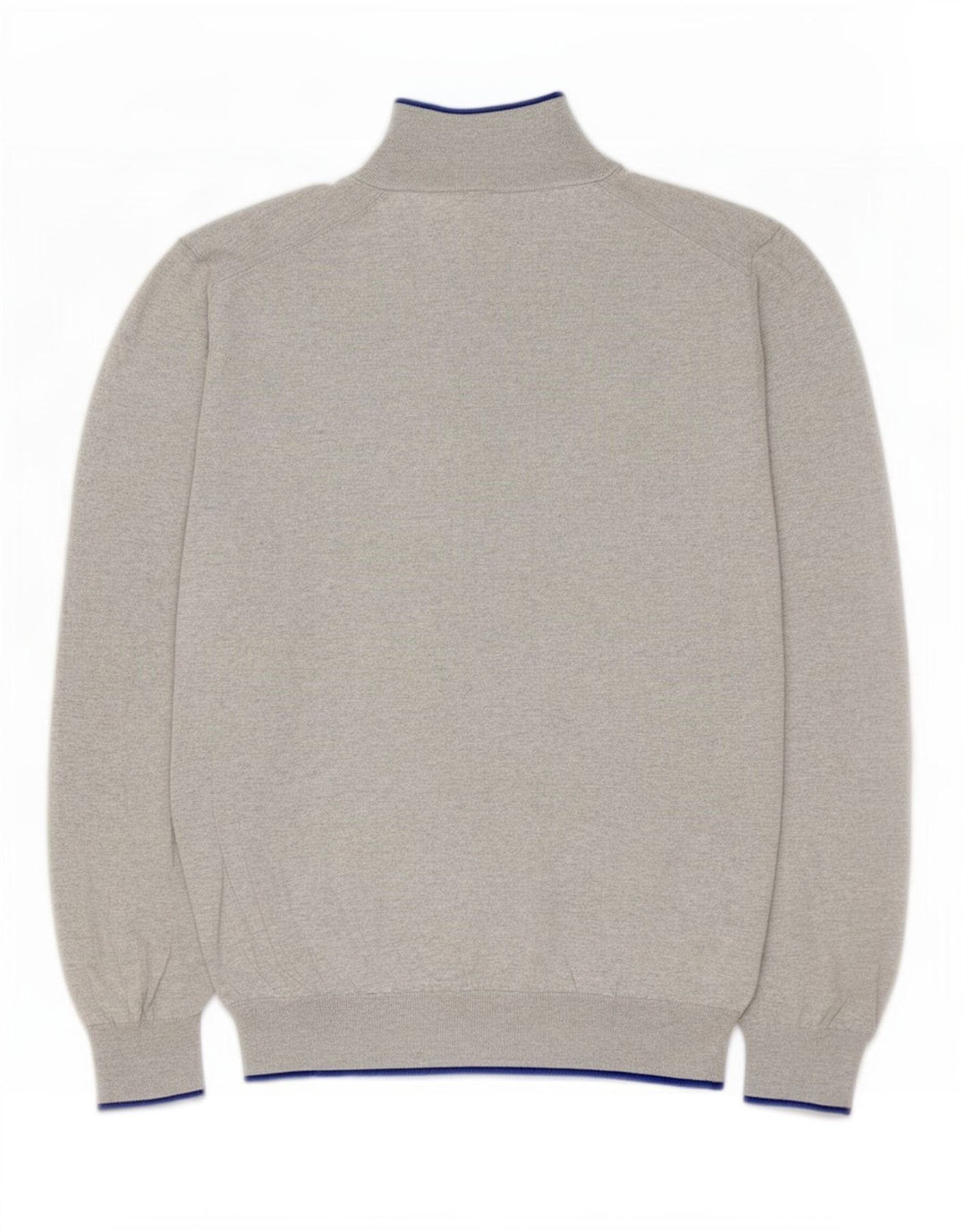 Massimo Dutti Maglione da uomo con collo a bottoni, grande cotone chiazzato grigio