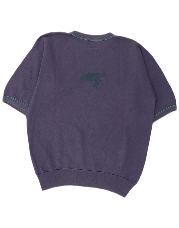 American System Mens By Olmes Carretti Graphic Felpa Maglione Grande Blu