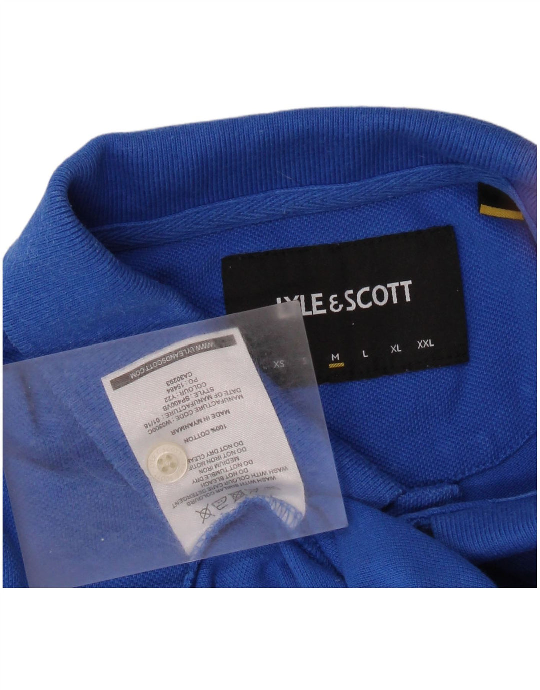 Polo da uomo LYLE & SCOTT in cotone blu medio