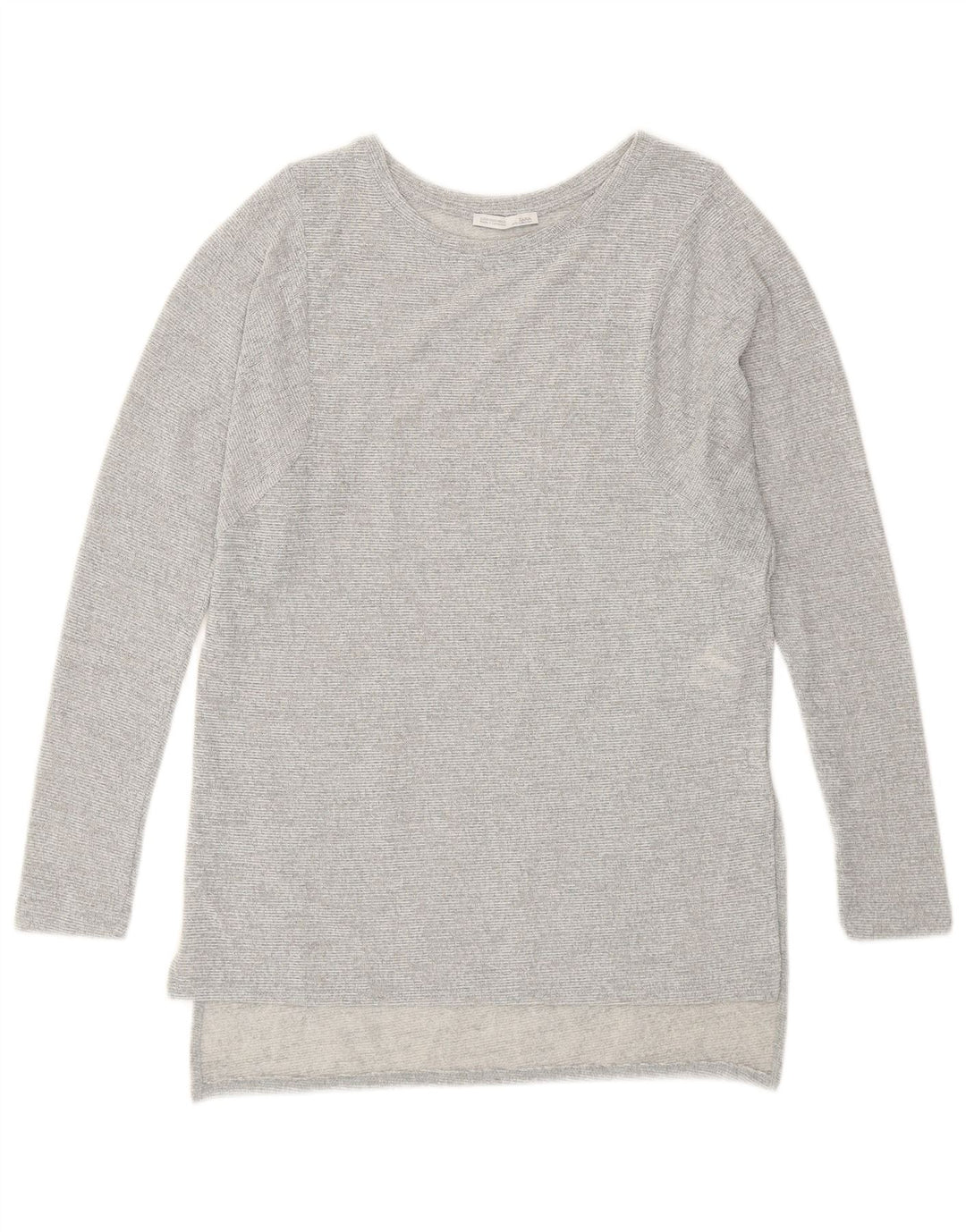 Top Zara da donna a maniche lunghe a maniche lunghe UK 10 piccolo poliestere chiazzato grigio