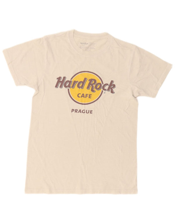Hard Rock Cafe Mens Prague Graphic T-Shirt Top Small White Cotton