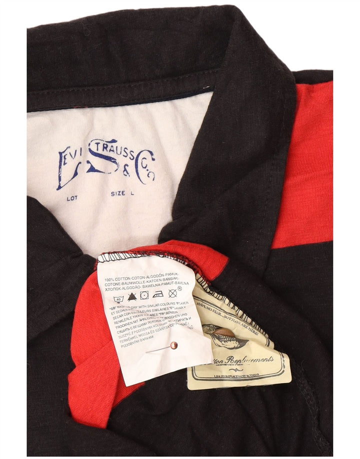 Polo da rugby a maniche lunghe con grafica LEVI'S, cotone a righe rosse grandi