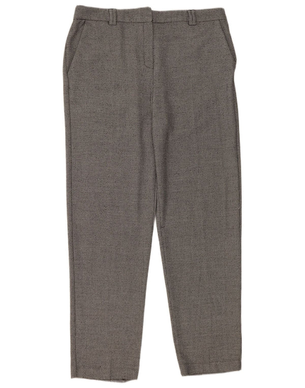 Pantaloni da abito da donna Marks & Spencer UK 14 Large W36 L31 Grigio geometrico